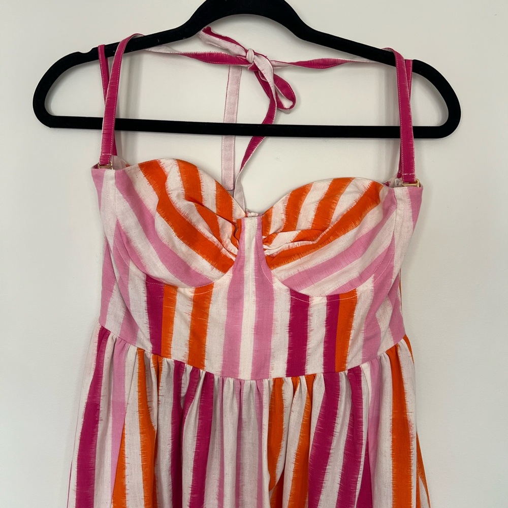 Emporio Sirenuse
Ikat stripes Johanna strapless lace-up midi dress - Picture 4 of 7